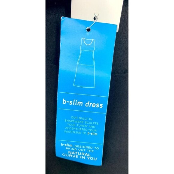 B-Slim Women Dress Large Short Sleeve Black Side Ruched Knee Length Stretch New - Picture 5 of 9